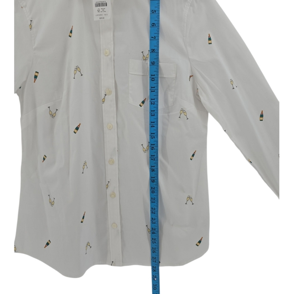 J. Crew NWT Button Up Poplin Shirt in Champagne Toast Size Medium White - Picture 8 of 11